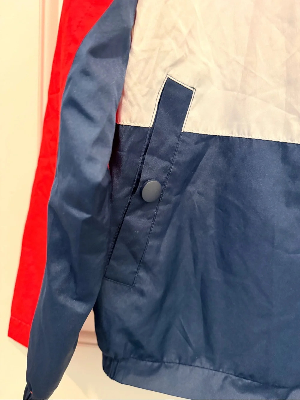 U.S. Polo Assn. Men's Red White and Navy Blue Colorblock Hooded Size S
